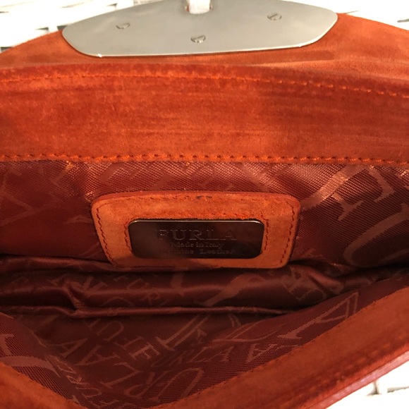 Furla croc leather and suede clutch - Picture 6 of 9